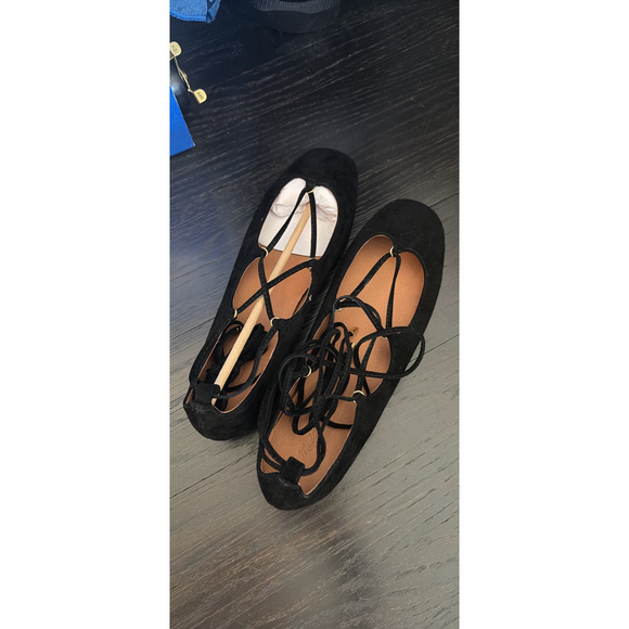Madewell Shoes - Madewell Greta Lace Up Ballet Flat in Black